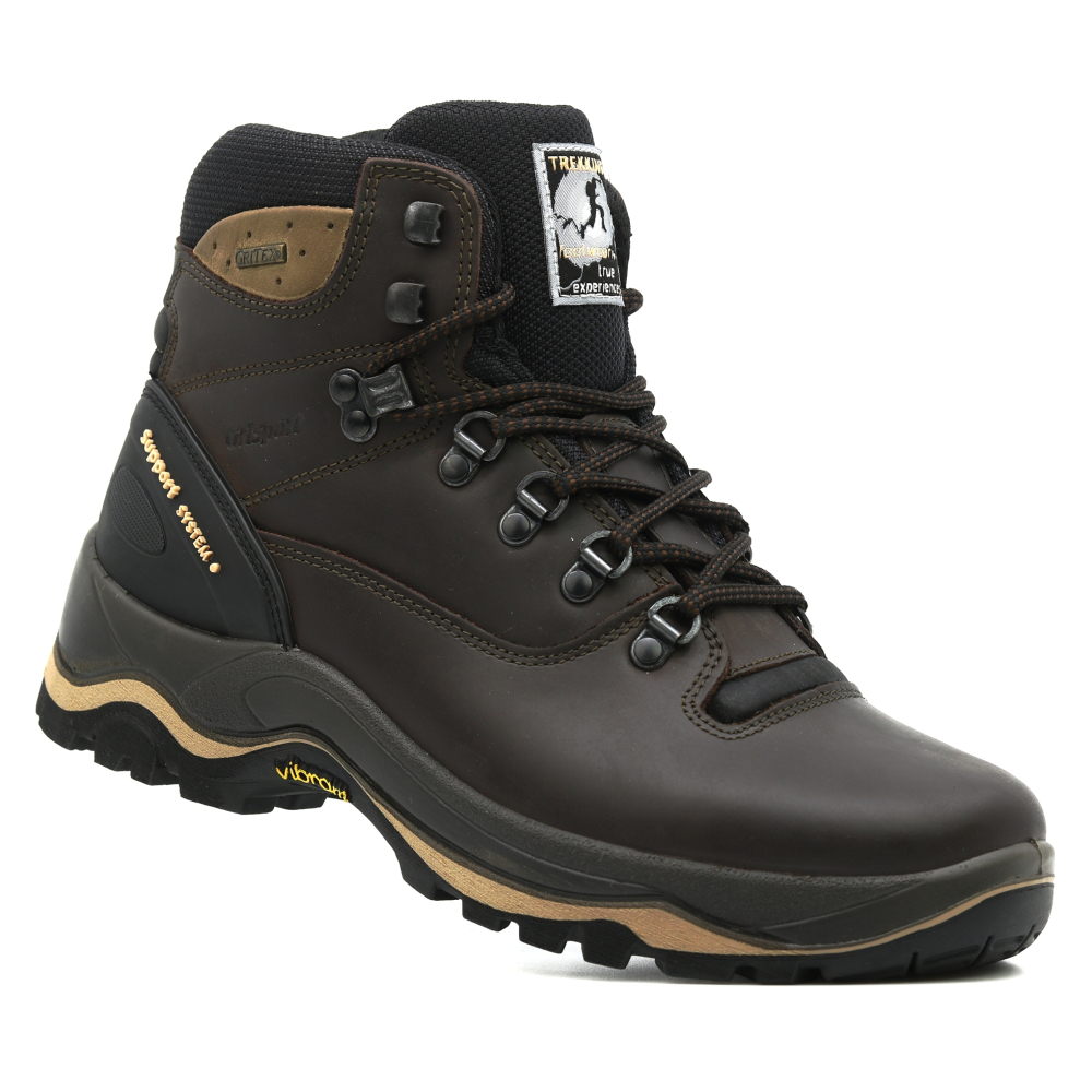 detail GRISPORT Quatro braune bequeme Herren-Outdoor-Lederschuhe mit Gritex®-Membran
