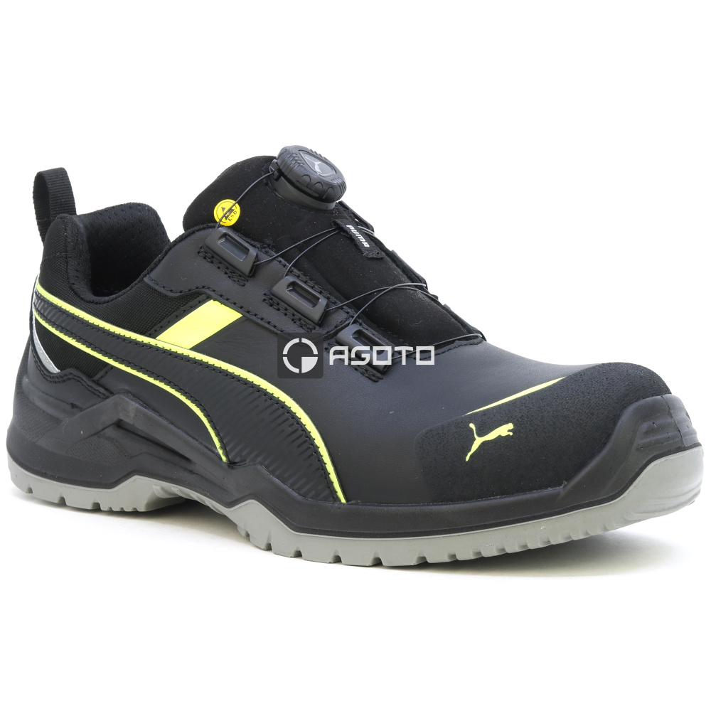 detail PUMA Krypton Disc S3 ESD Herren Arbeitsschuh Halbschuh schwarz mit Schnellversch