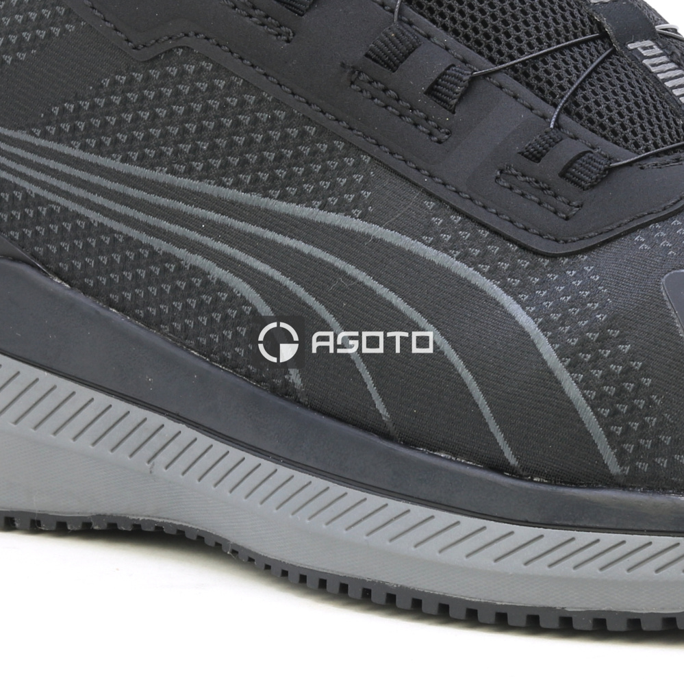 detail PUMA Slide DISC S1P ESD schwarze Herren-Arbeitshalbschuhe mit Schnellverschluss