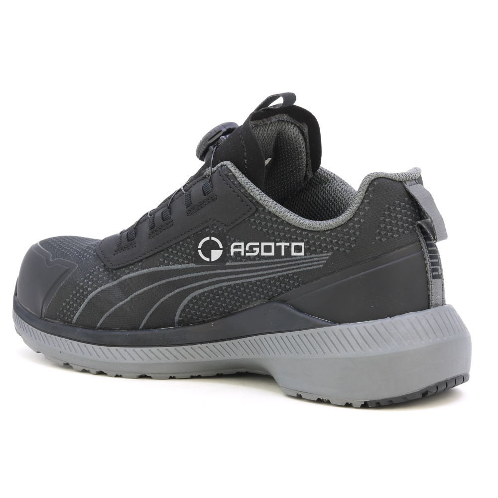 detail PUMA Slide DISC S1P ESD schwarze Herren-Arbeitshalbschuhe mit Schnellverschluss