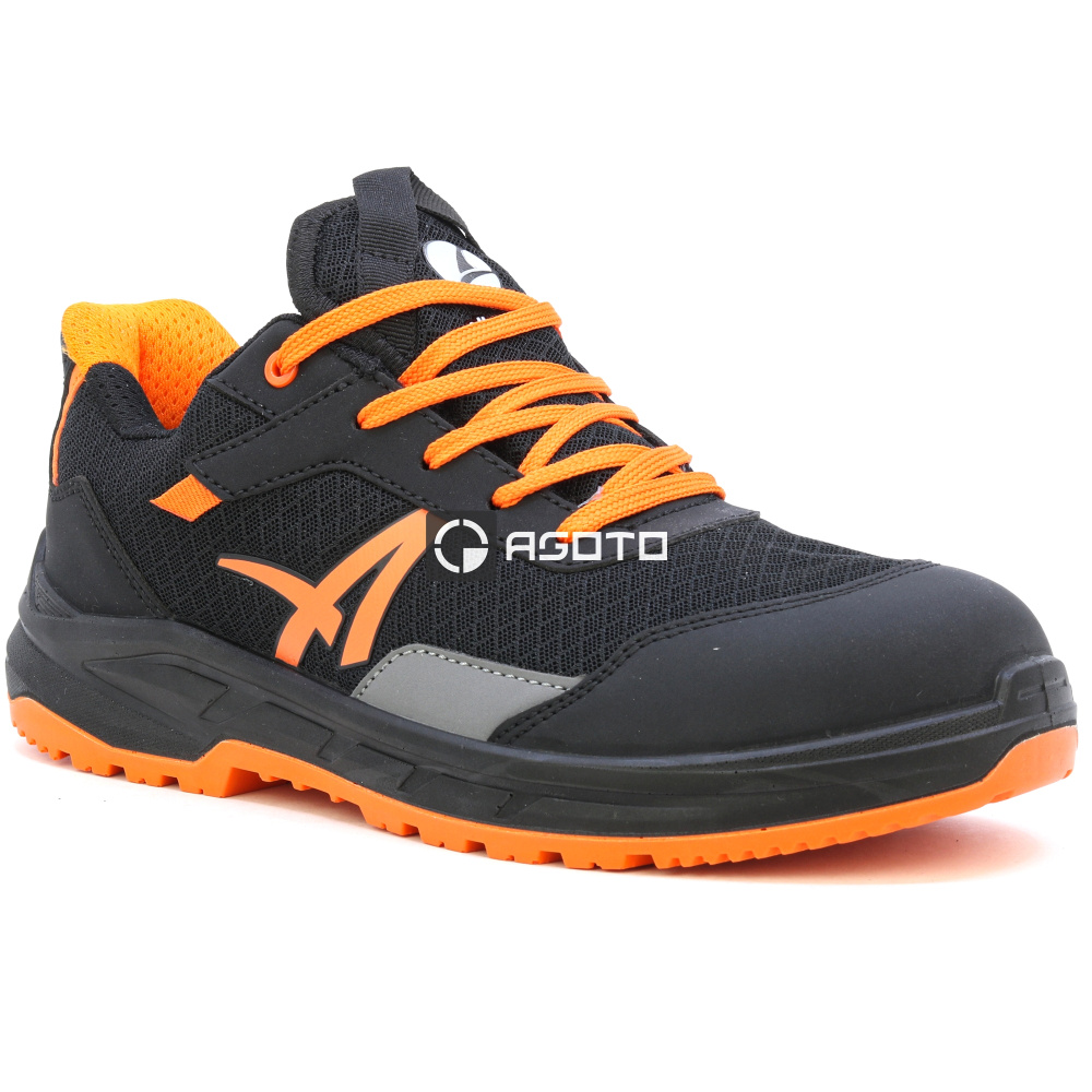 detail ALBATROS Axis Low S1P schwarze bequeme Herren-Arbeitsschuhe, die atmungsaktiv si