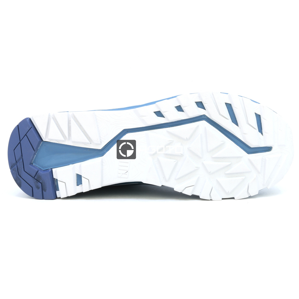 detail PUMA Denali Low S1P blaue leichte Herren-Arbeitsschuhe, weicher Auftritt