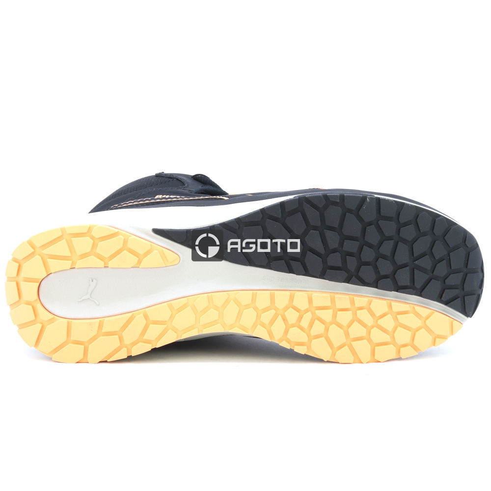 detail Puma Safety Stepper Mid S3 ESD Damen Arbeitsschuh schwarz leicht bequem