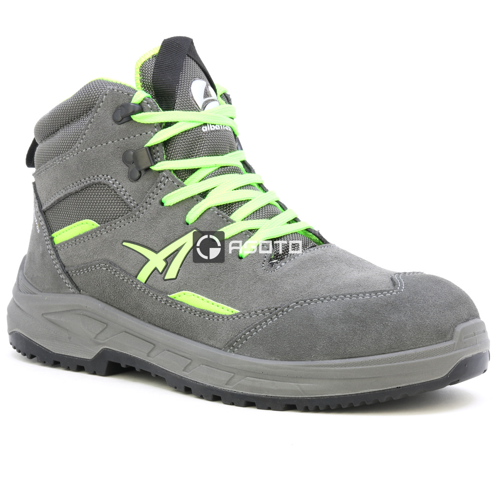 detail ALBATROS Vector MID S3 graue Herren-Arbeitsschuhe aus Leder, komfortabel und mod