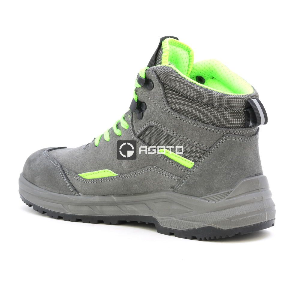 detail ALBATROS Vector MID S3 graue Herren-Arbeitsschuhe aus Leder, komfortabel und mod