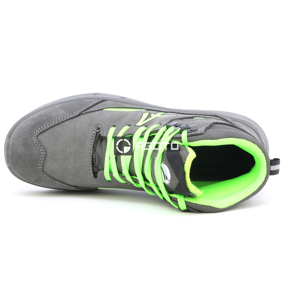 detail ALBATROS Vector MID S3 graue Herren-Arbeitsschuhe aus Leder, komfortabel und mod