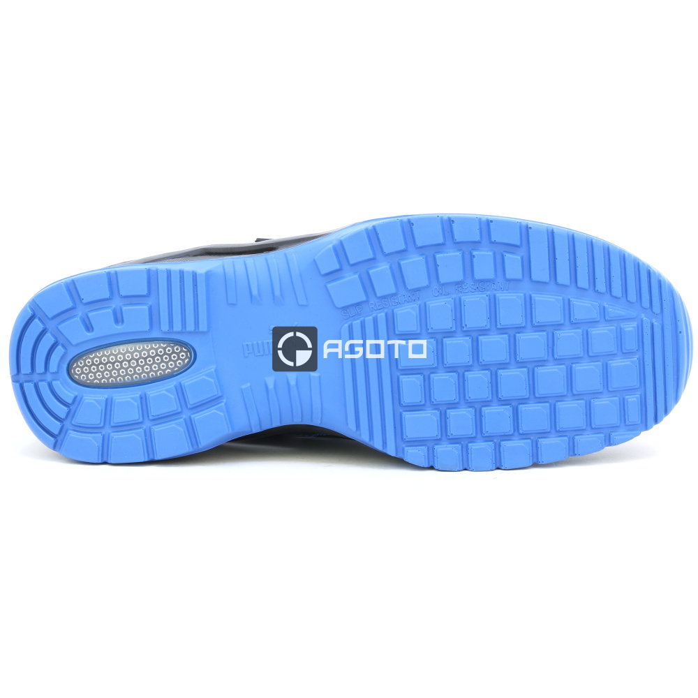 detail PUMA Neodyme S1P ESD blue schwarzer Herren-Arbeitssandale aus Leder