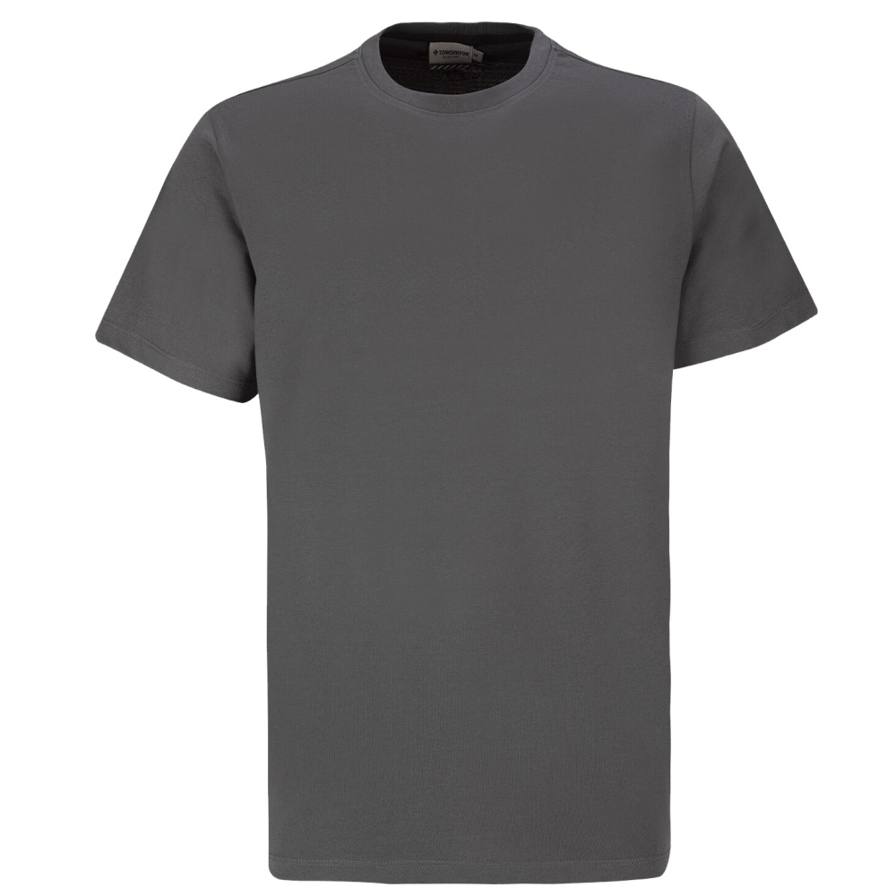 detail TOWORKFOR Fast-Dry graues Herren T-Shirt, schnelltrocknend für hohen Komfort