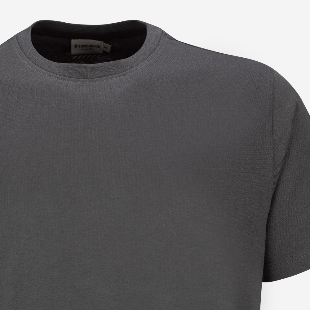 detail TOWORKFOR Fast-Dry graues Herren T-Shirt, schnelltrocknend für hohen Komfort