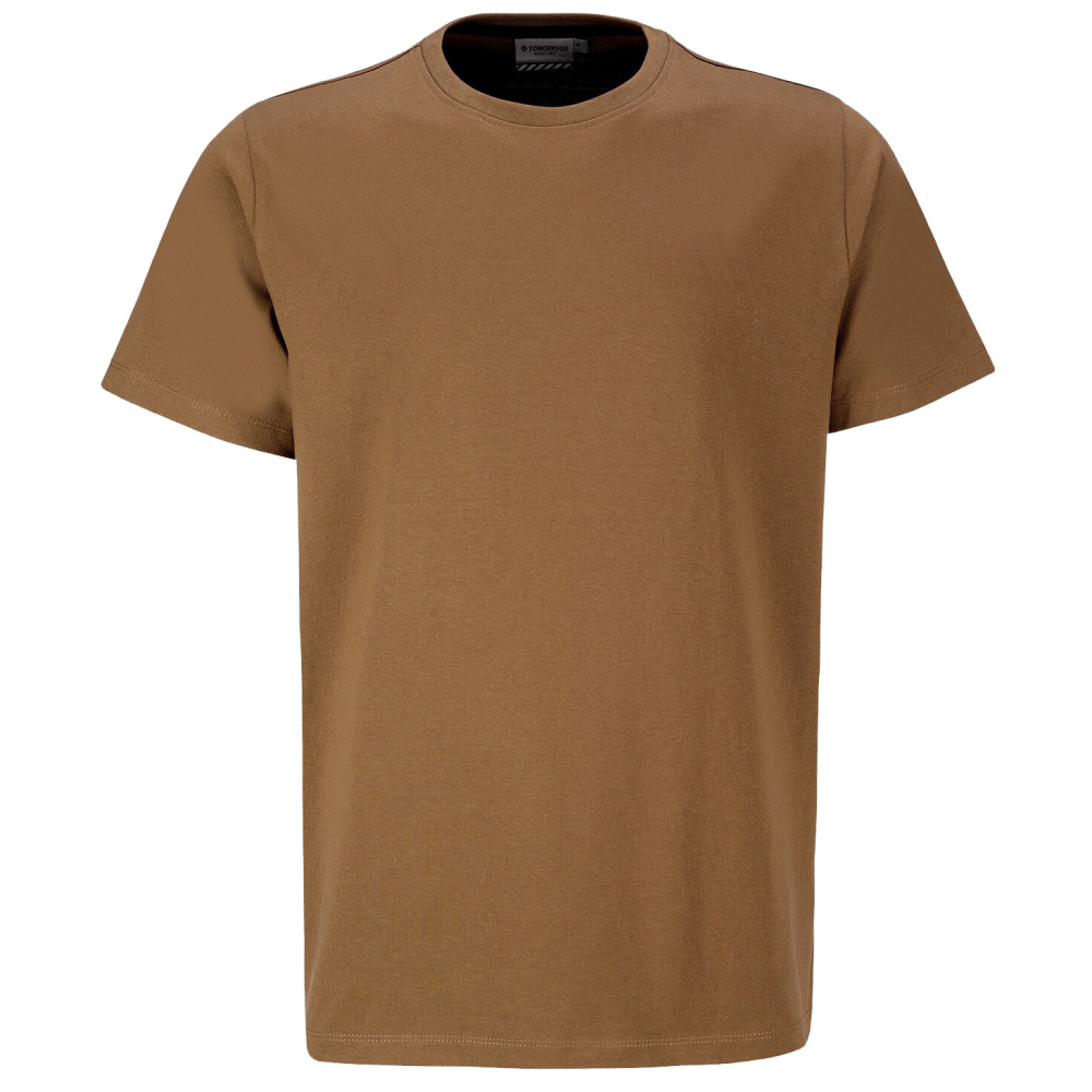 detail TOWORKFOR Fast-Dry braunes Herren T-Shirt, schnelltrocknend für hohen Komfort