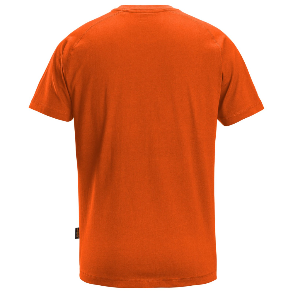 detail SNICKERS Logo orangefarbenes Herren-T-Shirt aus 100 % Baumwolle für mehr Komfort