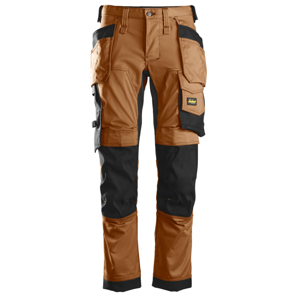 detail SNICKERS Allround Stretch Slim braune Herren Profi-Arbeitshose mit Taschen