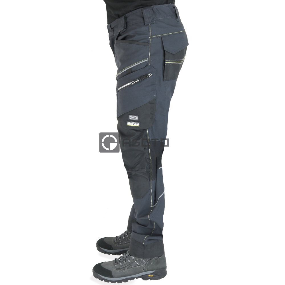 detail SIR Stretch 4-Way Canvas graue professionelle Herren-Arbeitshose, strapazierfähi