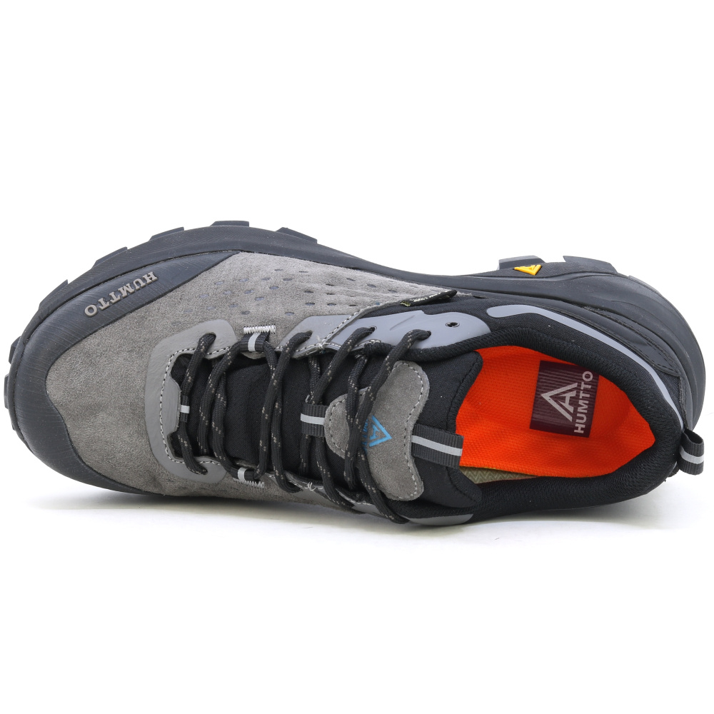 detail Humtto Outdoor Devon graue bequeme Herren-Outdoorschuhe aus Leder