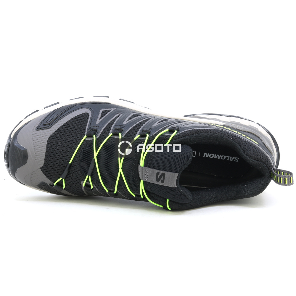 detail SALOMON XA PRO 3D V9 schwarze leichte Herren-Outdoor-Schuhe mit hoher Atmungsakt