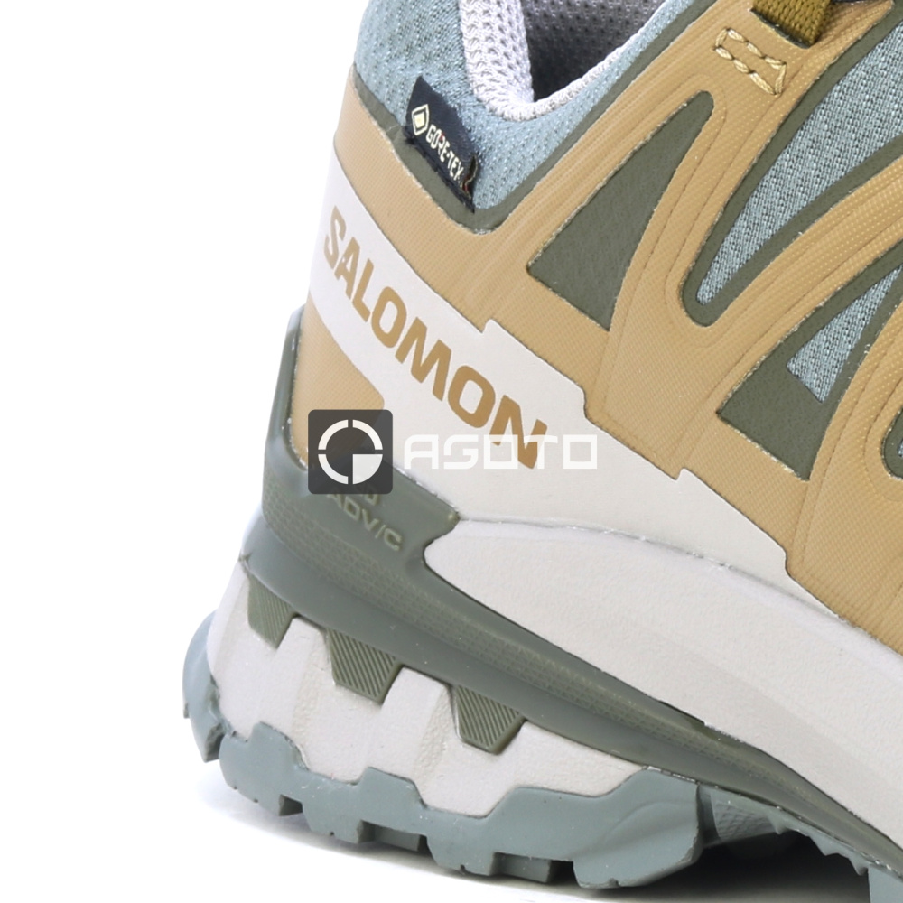 detail SALOMON XA PRO 3D V9 GTX graue leichte Herren-Outdoor-Schuhe mit GORE-TEX® Membr