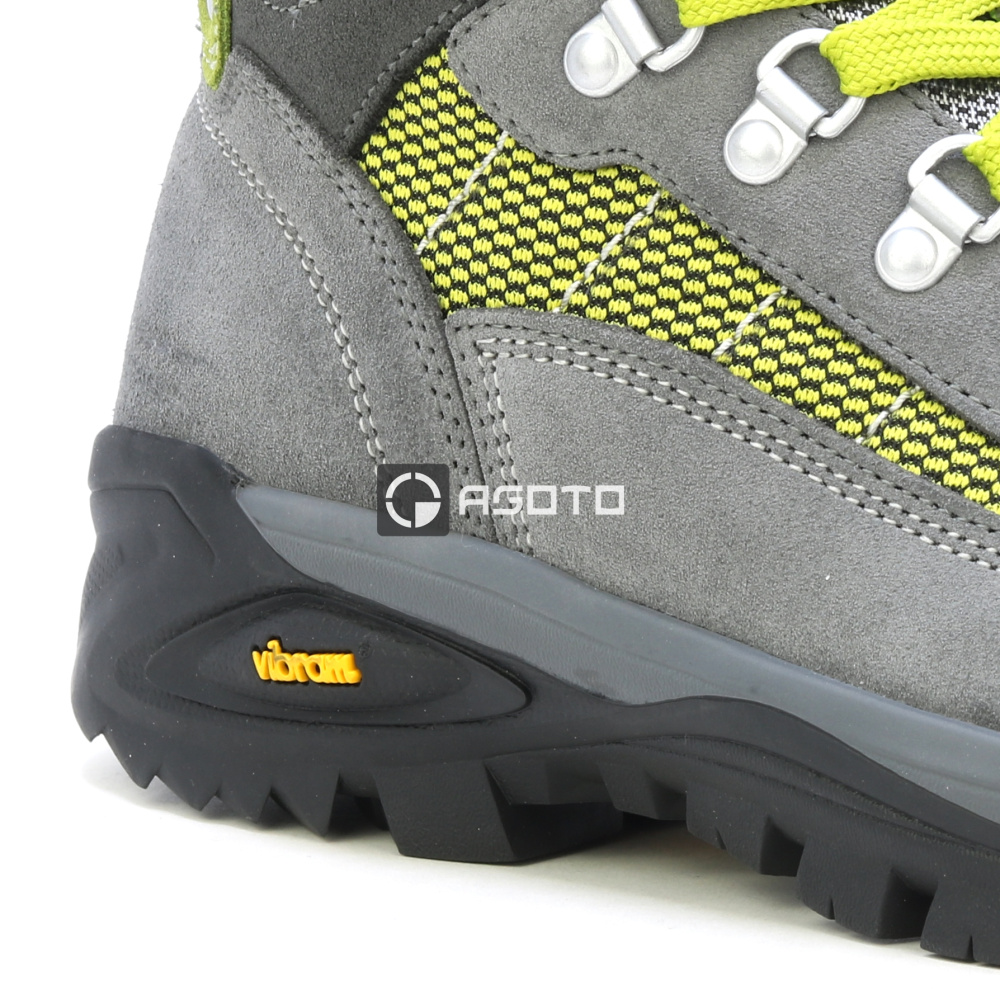 detail OLANG Tarvisio 822 graue Damen-Leder-Outdoorschuhe, bequem, mit Membran