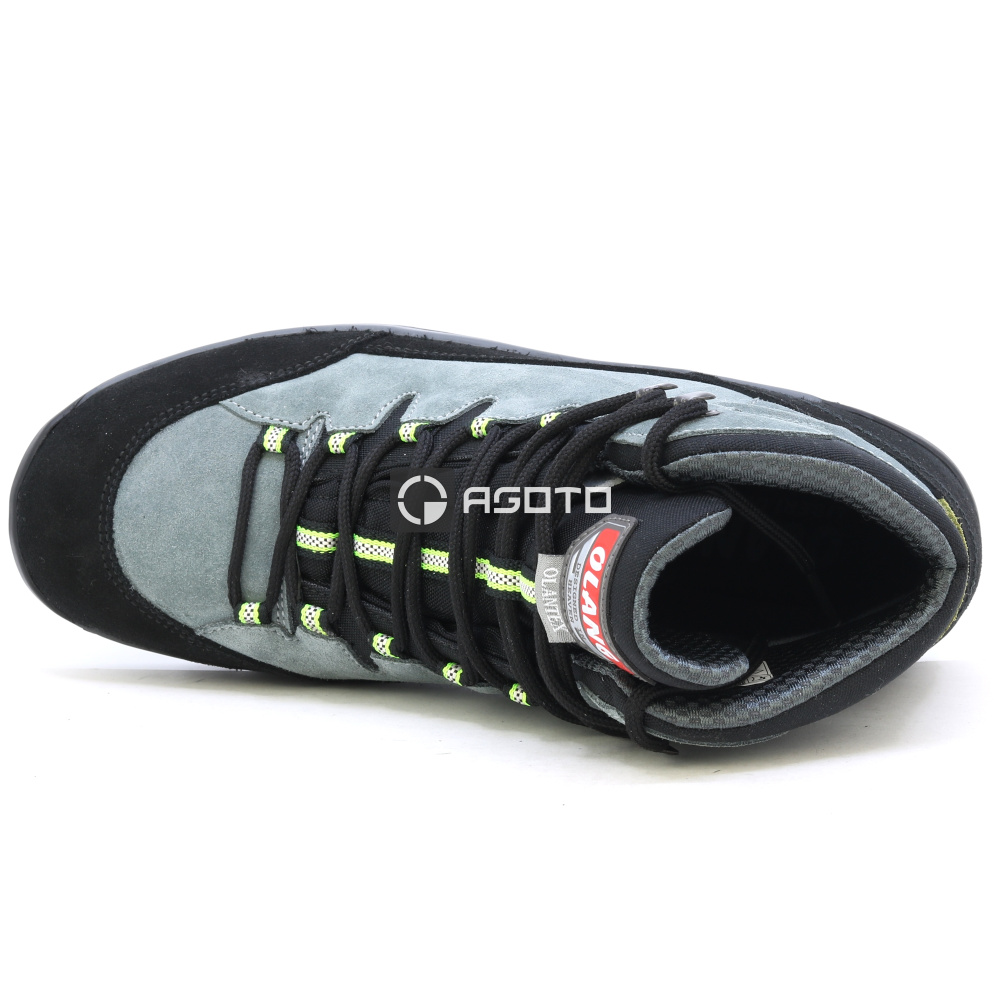 detail OLANG Badia 906 graue bequeme Herren-Leder-Outdoorschuhe mit Membran