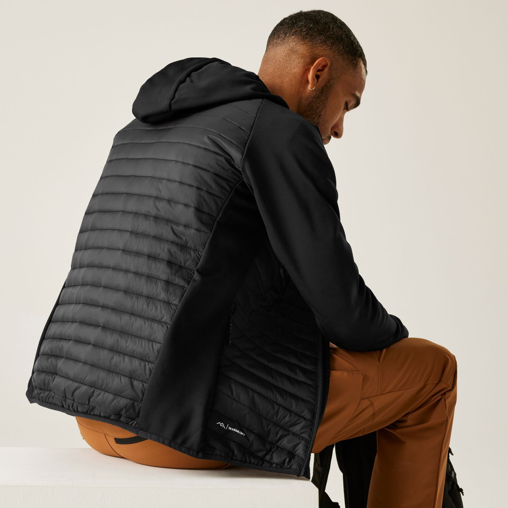 detail Regatta Andreson Hybrid schwarze Herren Outdoorjacke, praktisch für den ganzjähr
