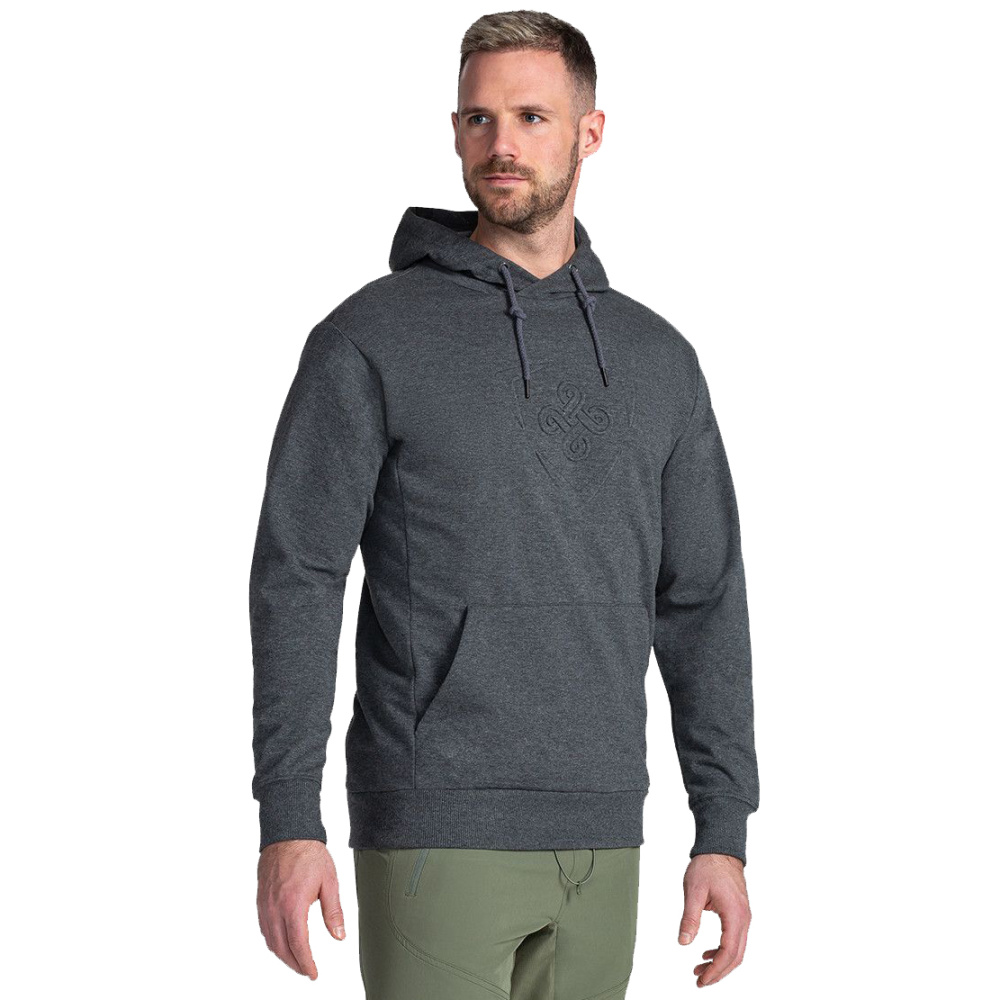 detail KILPI LAGOA M graues Herren Outdoor-Baumwollsweatshirt, komfortabel und bequem