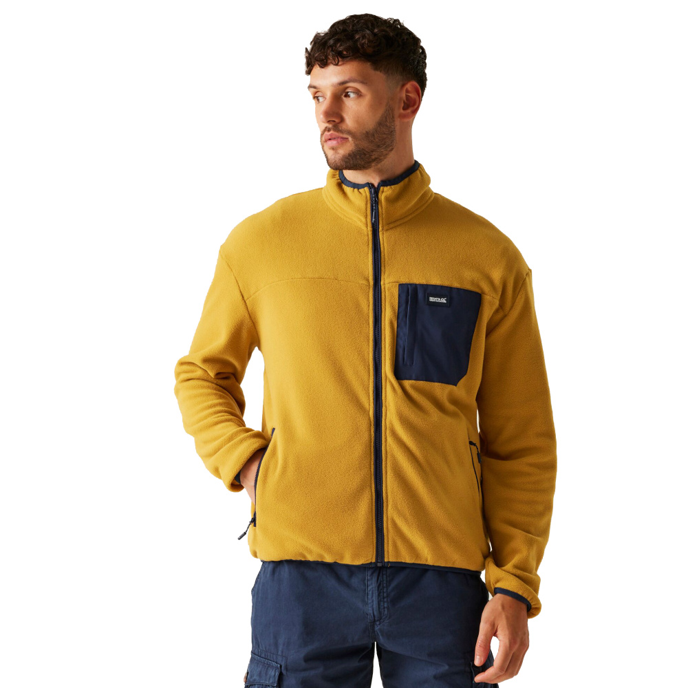detail REGATTA Frankie F/Z gelbe Herren Outdoor-Fleecejacke, bequem und angenehm zu tra