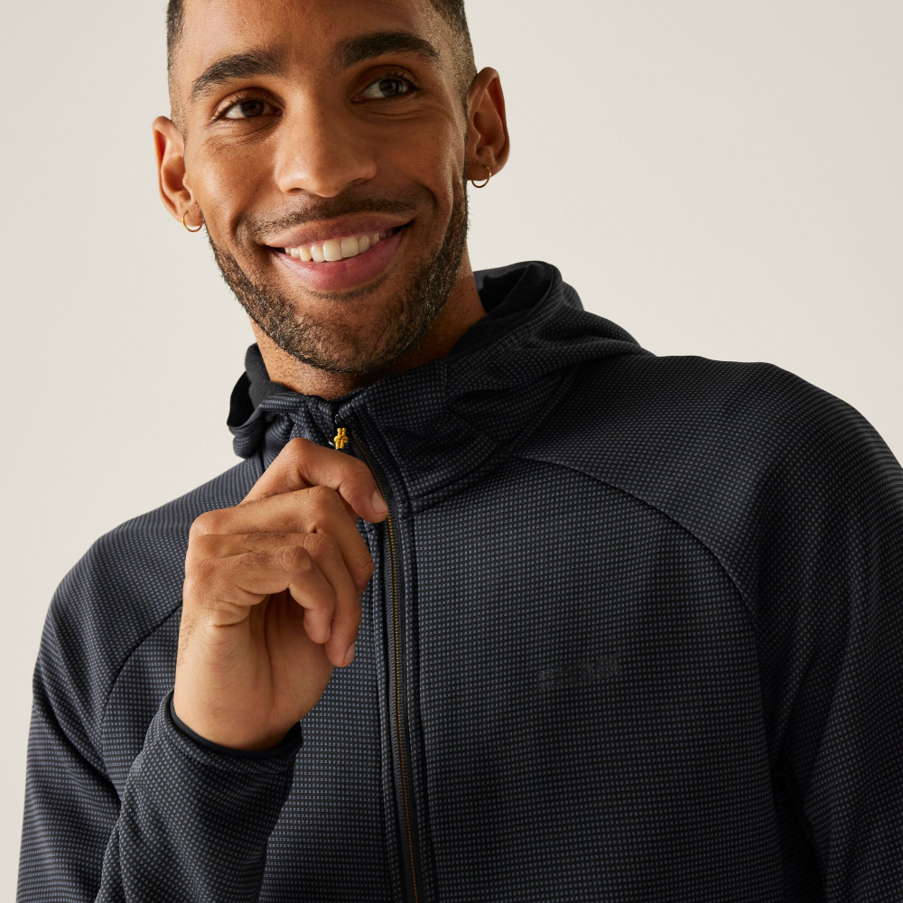 detail REGATTA Everet graue Herren funktionale und elastische Outdoor-Mikina nicht nur