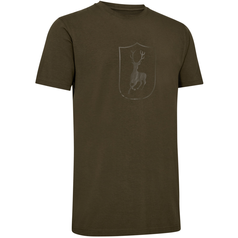 detail Deerhunter Bamboo olivgrünes Herren T-Shirt aus Bambusmaterial mit besserem Feuc