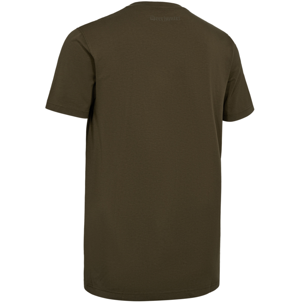 detail Deerhunter Bamboo olivgrünes Herren T-Shirt aus Bambusmaterial mit besserem Feuc
