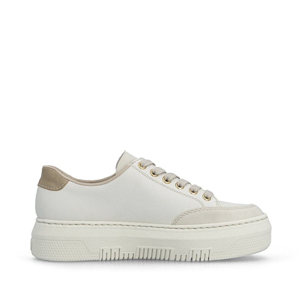 detail RIEKER M1912-80 beige Damen-Ledersneaker, bequem und modern
