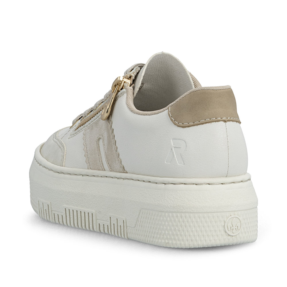 detail RIEKER M1912-80 beige Damen-Ledersneaker, bequem und modern