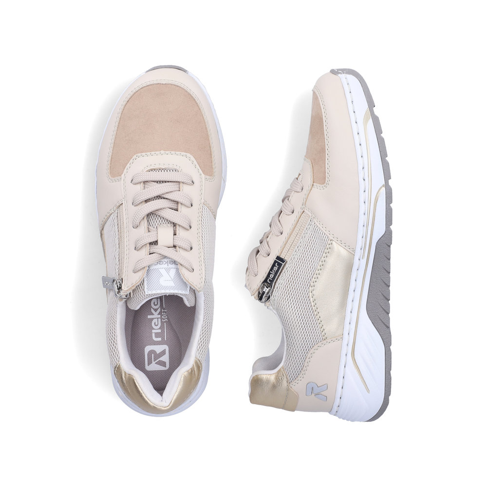 detail RIEKER 53101-60 beige Damen bequeme und luftige Sneaker für die Stadt