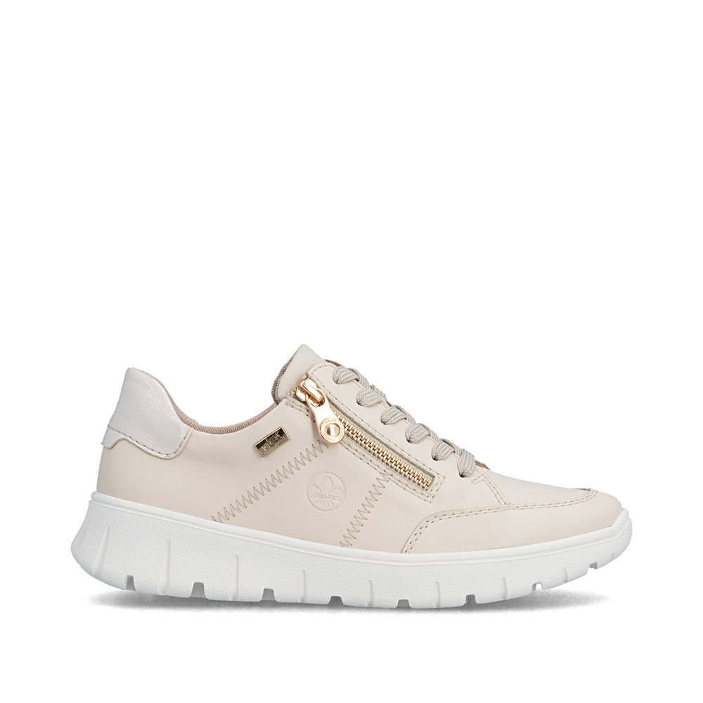 detail RIEKER N1301-60 beige Damen-Ledersneaker mit Antistress-Technologie