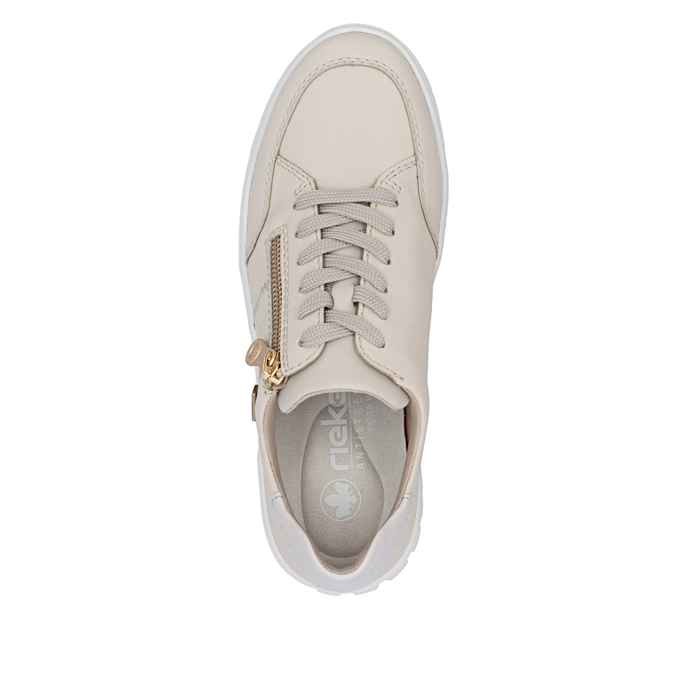 detail RIEKER N1301-60 beige Damen-Ledersneaker mit Antistress-Technologie