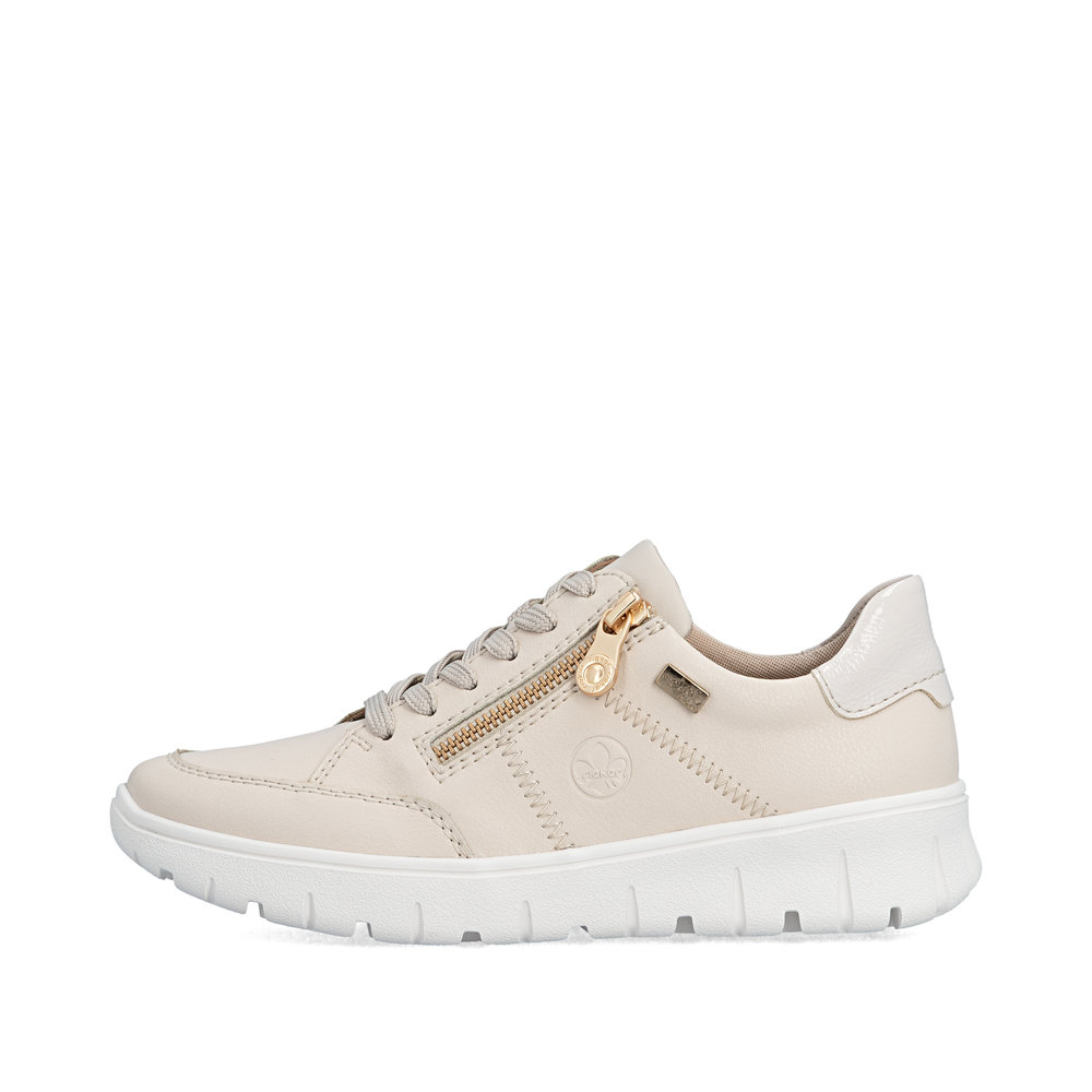 detail RIEKER N1301-60 beige Damen-Ledersneaker mit Antistress-Technologie