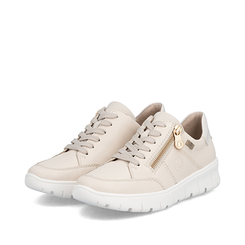 detail RIEKER N1301-60 beige Damen-Ledersneaker mit Antistress-Technologie