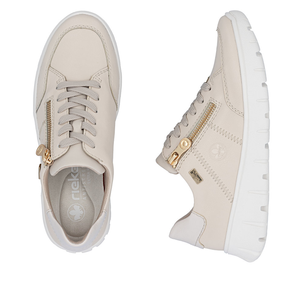 detail RIEKER N1301-60 beige Damen-Ledersneaker mit Antistress-Technologie