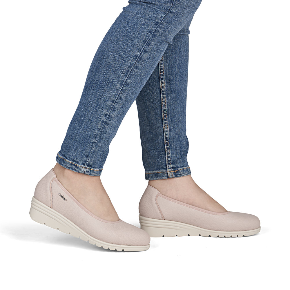 detail RIEKER L5360-31 Damen rosa Leder-Ballerinas mit Antistress-Technologie