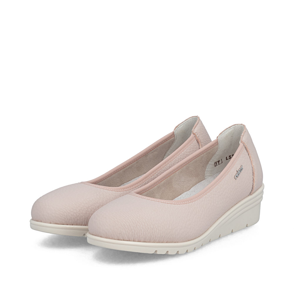 detail RIEKER L5360-31 Damen rosa Leder-Ballerinas mit Antistress-Technologie