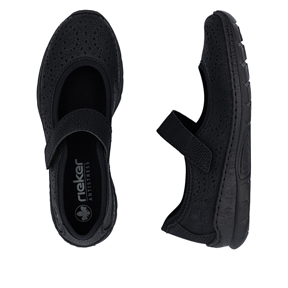 detail RIEKER N4299-00 schwarze Damen Sommer-Ballerinas mit Antistress-Technologie