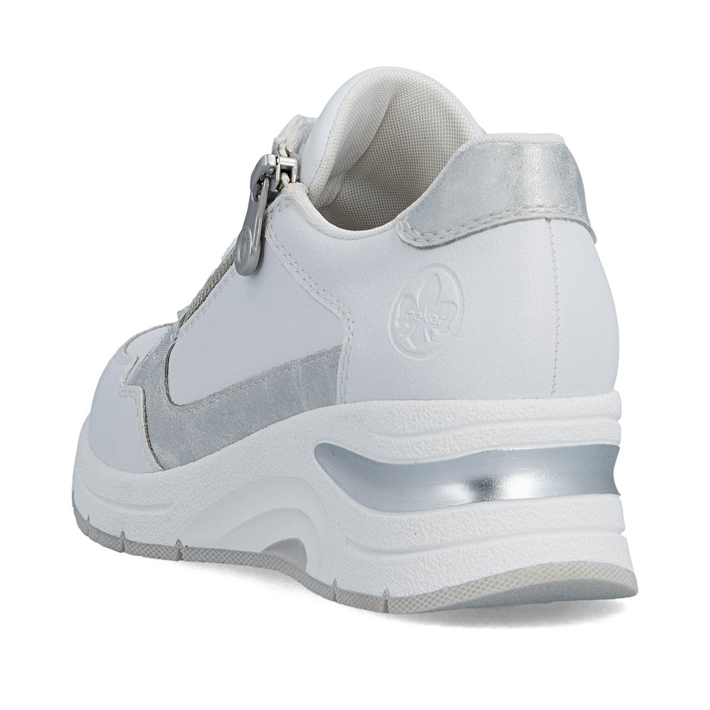 detail RIEKER N9301-80 weiße Damen Leder-Sneaker mit Antistress-Technologie