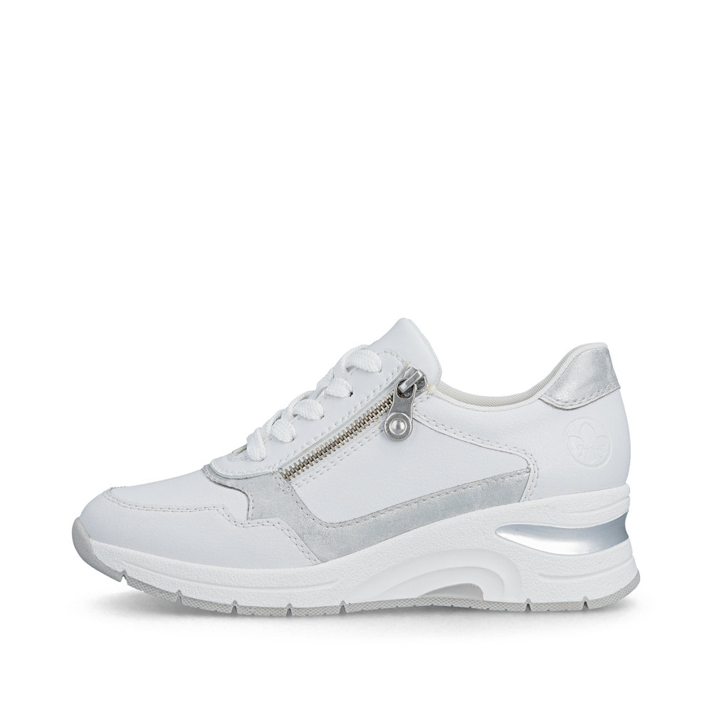 detail RIEKER N9301-80 weiße Damen Leder-Sneaker mit Antistress-Technologie