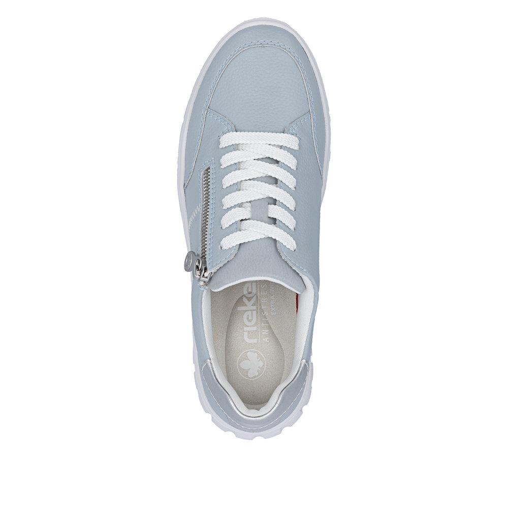detail RIEKER N1313-12 blaue Damen Sneaker aus Echtleder mit Antistress-Sohle