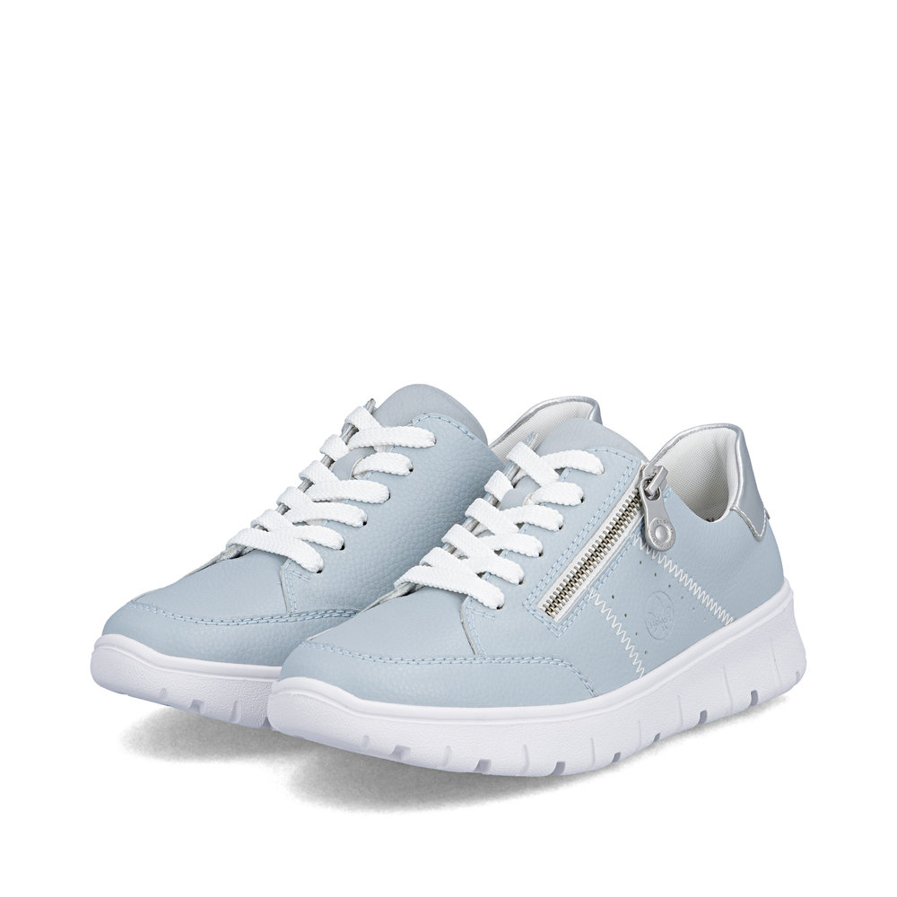 detail RIEKER N1313-12 blaue Damen Sneaker aus Echtleder mit Antistress-Sohle