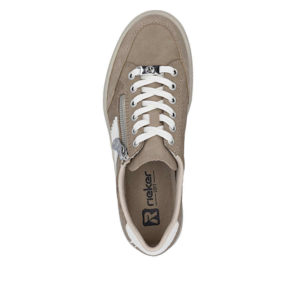 detail RIEKER L5903-20 beige Damen Sneaker aus Echtleder mit Antistress-Sohle