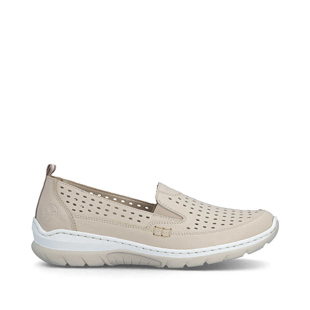 detail RIEKER L32F4-60 beige Damen Sommer Ballerinas, Antistress Sohle