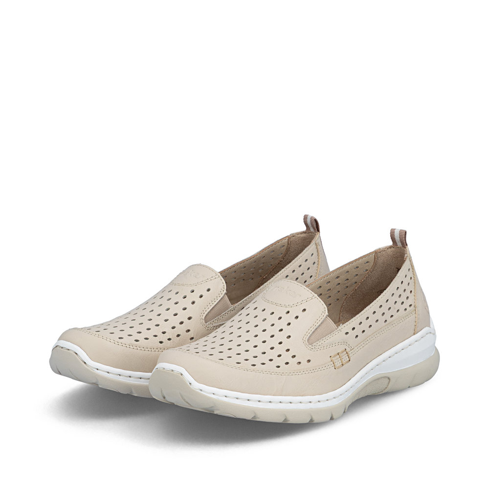 detail RIEKER L32F4-60 beige Damen Sommer Ballerinas, Antistress Sohle