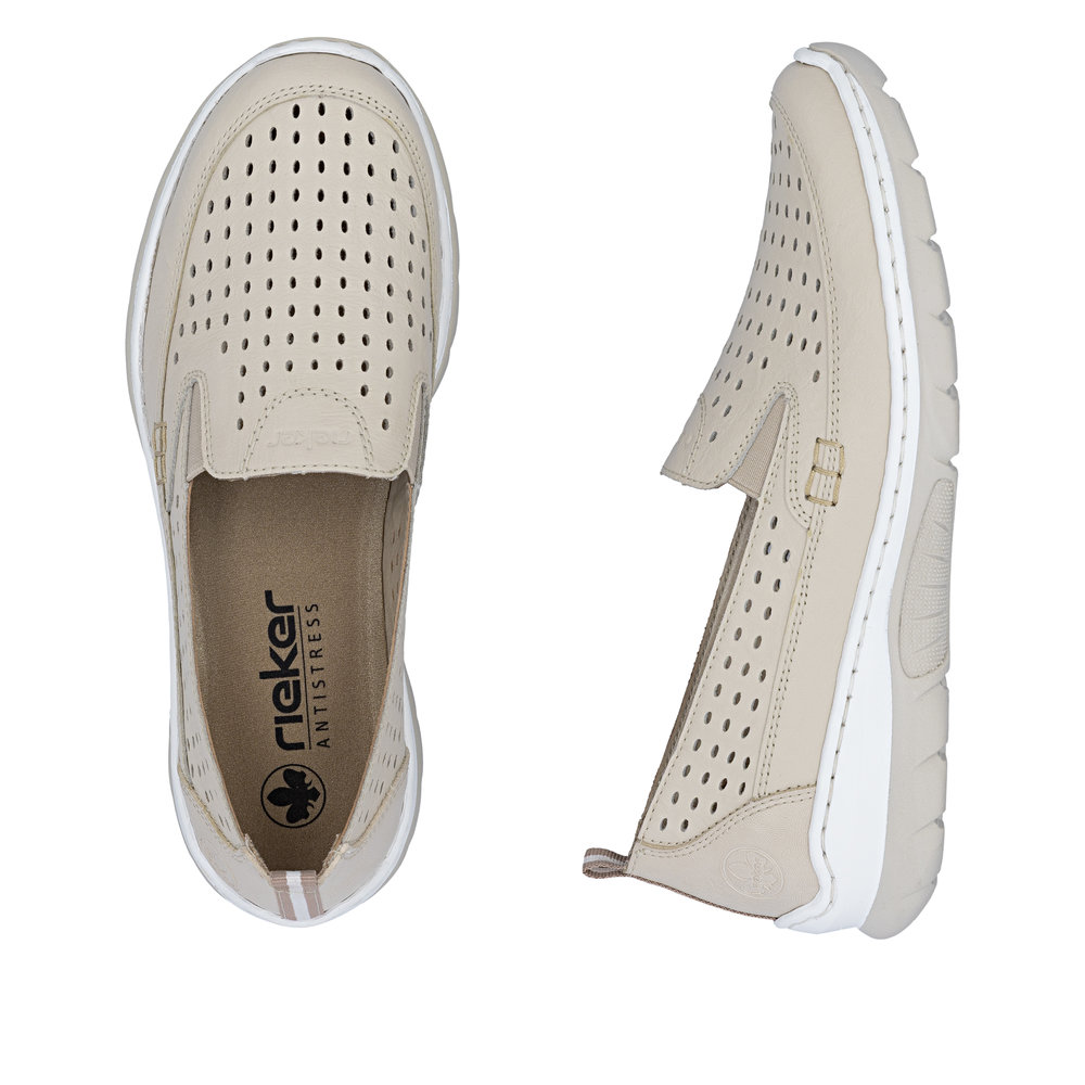 detail RIEKER L32F4-60 beige Damen Sommer Ballerinas, Antistress Sohle