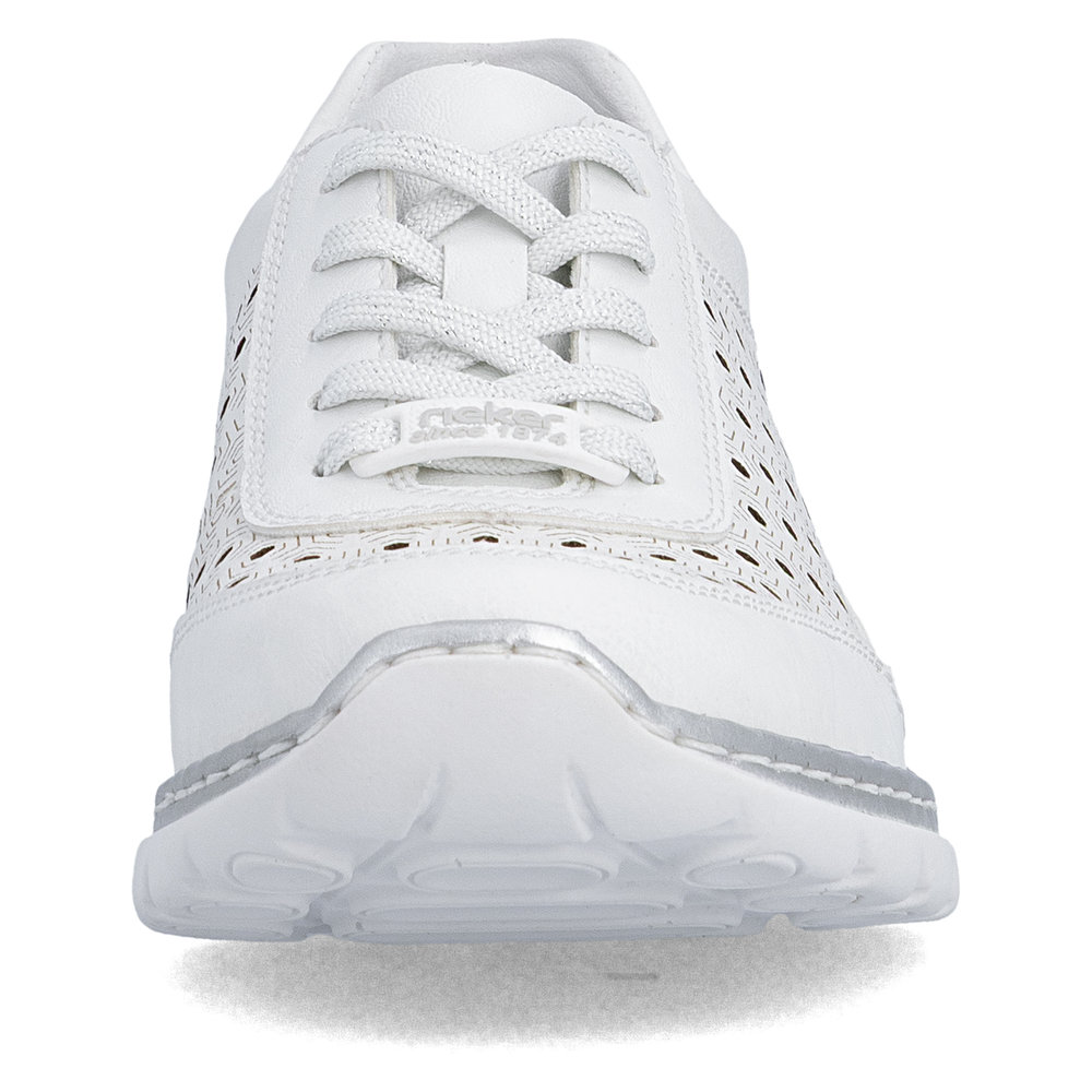 detail RIEKER L3217-80 weiße Damen-Ledersneaker, atmungsaktiv, Antistress-Sohle
