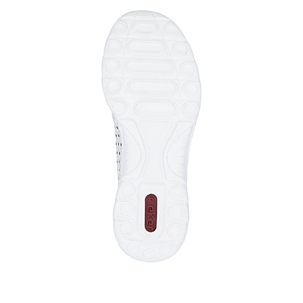 detail RIEKER L3217-80 weiße Damen-Ledersneaker, atmungsaktiv, Antistress-Sohle