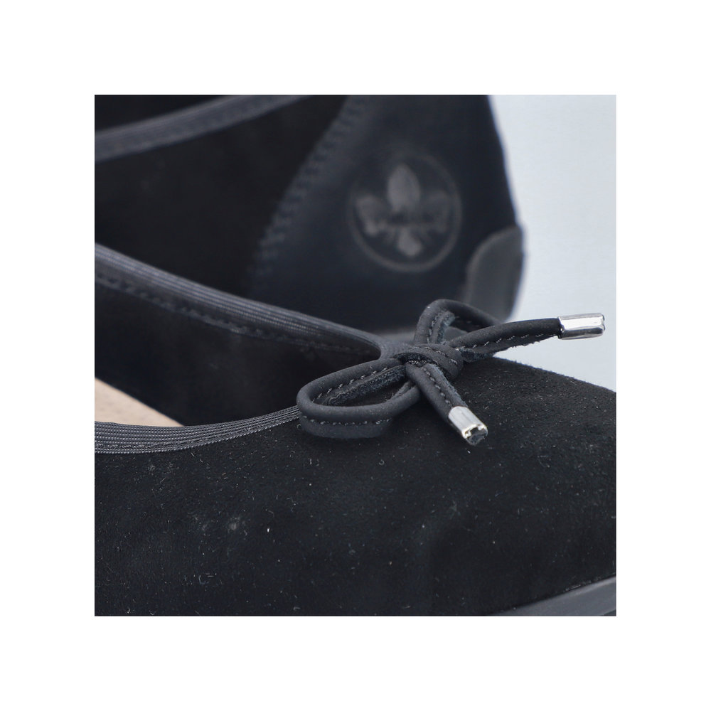 detail RIEKER 438505-01 schwarze Damen-Ballerinas, Echtleder, Antistress-Sohle